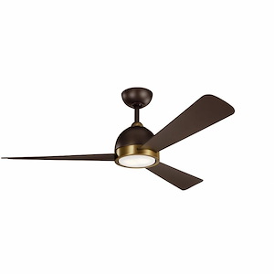 Houghton Head - Ceiling Fan with Light Kit - with Contemporary inspirations - 13.75 inches tall by 56 inches wide