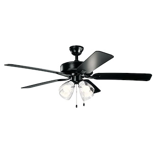 Sixth Street - Ceiling Fan with Light Kit - with Traditional inspirations - 18.5 inches tall by 52 inches wide