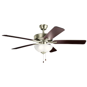 Boston Loan - Ceiling Fan with Light Kit - with Traditional inspirations - 17.5 inches tall by 52 inches wide