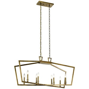 Malham Hollies - 8 Light Linear Chandelier - with Traditional inspirations - 20.25 inches tall by 12.75 inches wide