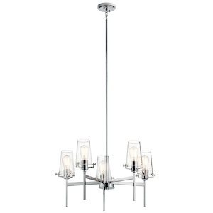 Industrial Farmhouse Five Light Chandelier in Chrome Finish - 1230955
