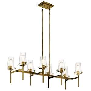 Heol Elfed - 8 Light Double Linear Chandelier In Vintage Industrial Style-19 Inches Tall and 17 Inches Wide - 1280759