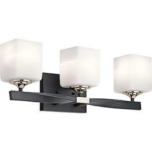 Railway East - 3 Light Soft Vanity Light Damp Location Rated with Soft Contemporary Style - 8 inches tall by 22.75 inches wide