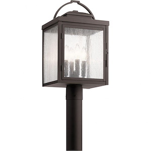 Bellyeoman Road - 4 light Outdoor Post Lantern - with Traditional inspirations - 19.5 inches tall by 10.25 inches wide - 1231266
