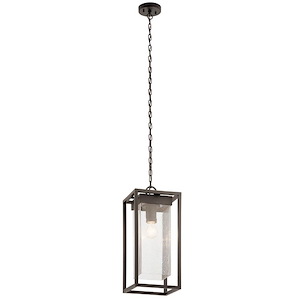 Sandison Street - 1 Light Outdoor Hanging Pendant - with Transitional inspirations - 21 inches tall by 9 inches wide