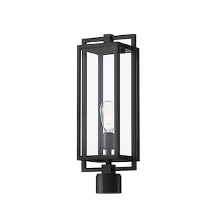 Higham Willows - 1 Light Outdoor Post Lantern In Transitional Style-21 Inches Tall and 8 Inches Wide