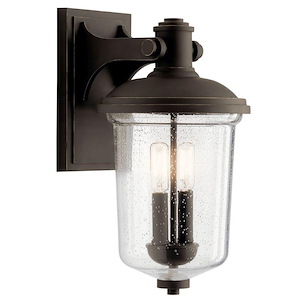 Bowness Brook - 2 Light Outdoor Medium Wall Mount In Lodge Style-16 Inches Tall and 8.25 Inches Wide - 1280693