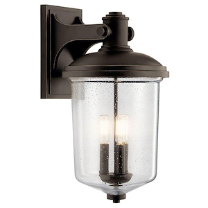Bowness Brook - 3 Light Outdoor Large Wall Mount In Lodge Style-19 Inches Tall and 10 Inches Wide