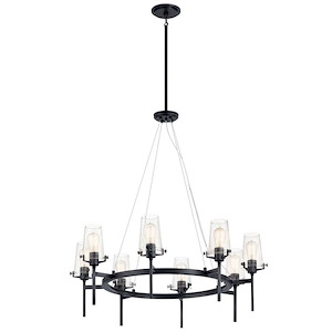 New Park Laurels - 8 Light Large Chandelier In Vintage Industrial Style-36 Inches Tall and 38 Inches Wide - 1261456