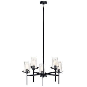 New Park Laurels - 5 Light Medium Chandelier In Vintage Industrial Style-19.25 Inches Tall and 27 Inches Wide - 1262922