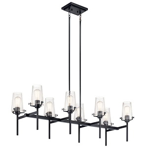 New Park Laurels - 8 Light Double Linear Chandelier In Vintage Industrial Style-19 Inches Tall and 17 Inches Wide - 1261113