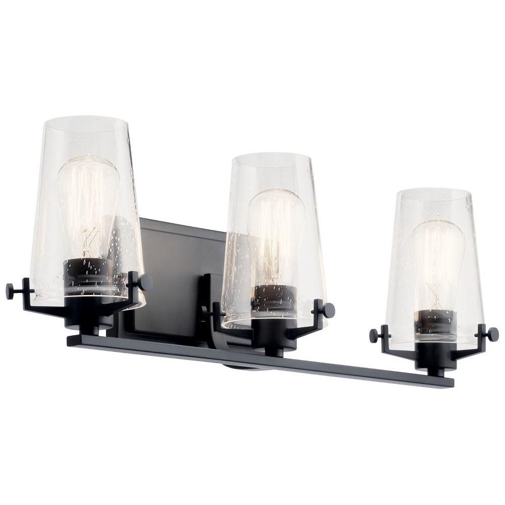 Bailey Street Home 147-BEL-4786519 New Park Laurels - 3 Light Bathroom Light Fixture In Vintage Industrial Style-8 Inches Tall and 24 Inches Wide