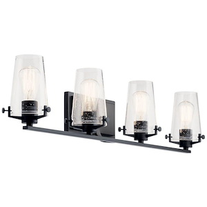 New Park Laurels - 4 Light Bathroom Light Fixture In Vintage Industrial Style-8 Inches Tall and 33.75 Inches Wide - 1259669