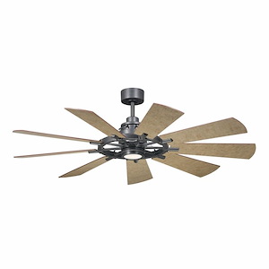 Gainsborough Lodge - 9 Blade Ceiling Fan with Light Kit In Vintage Style-16.75 Inches Tall and 60 Inches Wide - 1280565
