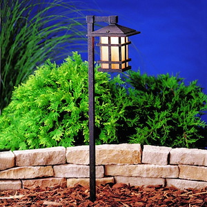 Campfield Gardens-Line Voltage Path and Spread Light-with Arts and Crafts/Mission inspirations-27 inches tall by 6 inches wide - 1231407
