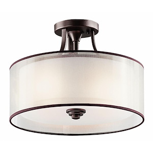 Bentinck Mount - 3 light Semi-Flush Mount - with Transitional inspirations - 10.75 inches tall by 15 inches wide - 1231660