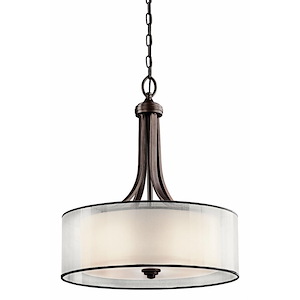 Bentinck Mount - 4 light Inverted Drum Shade Pendant - with Transitional inspirations - 23.5 inches tall by 20 inches wide - 1231661