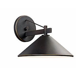 Brown Lee Lane - 1 light Outdoor Wall Bracket - 8 inches wide - 1231560
