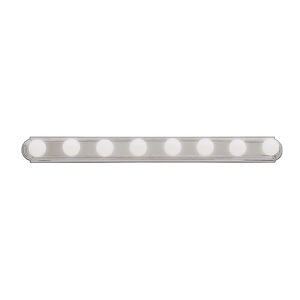 8 light Bath Fixture - with Transitional inspirations - 4.75 inches tall by 48 inches wide