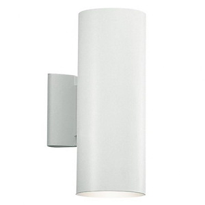2 light Small Outdoor Wall Lantern - with Contemporary inspirations - 12 inches tall by 4.75 inches wide