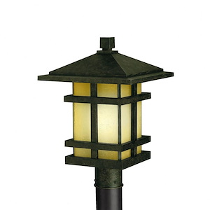 Campfield Gardens-1 light Post Mount-with Arts and Crafts/Mission inspirations-17 inches tall by 11.5 inches wide - 1231803