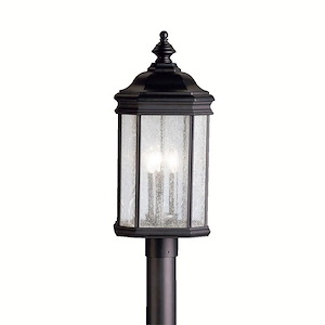 Blossom Manor - 3 light Outdoor Post Mount - with Traditional inspirations - 23.25 inches tall by 9.75 inches wide