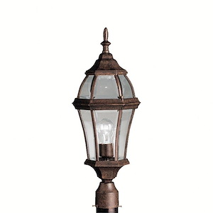 1 Light Outdoor Traditional Post Lantern Mount in Tannery Bronze Finish