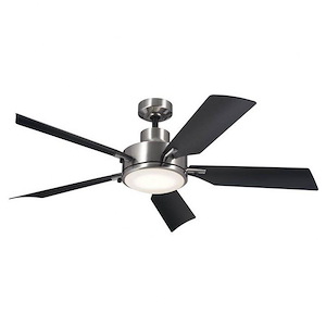 Carnock Road - 5 Blade Ceiling Fan with Light Kit In Industrial Style-14.5 Inches Tall and 54 Inches Wide