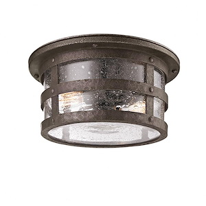 Ashbourne Strand - 2 Light Outdoor Flush Mount - 15 Inches Wide by 7.63 Inches High