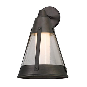 Erskine Oaks - 12W 1 LED Outdoor Large Wall Lantern - 12.5 Inches Wide by 18.75 Inches High
