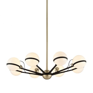 Traditional Eight Light Chandelier in Textured Bronze Finish - 1231748