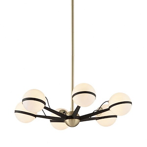 Traditional Six Light Chandelier in Textured Bronze Finish - 1231877