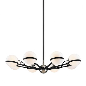 Modern Contemporary Eight Light Chandelier in Carb Black Finish - 1232361