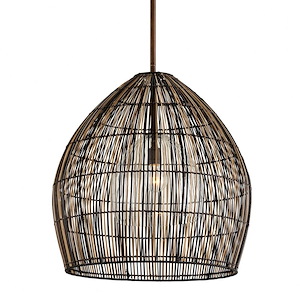 Primrose Field - 1 Light Pendant in Rustic Style - 26 Inches Wide by 27.25 Inches High - 1232888