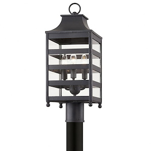 Olive Mill - 3 Light Post Mount in Modern Style - 7.5 Inches Wide by 21.75 Inches High