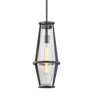 Hampton Ridgeway - 1 Light Hanger Pendant in Industrial Style - 7.5 Inches Wide by 18 Inches High - 1233021