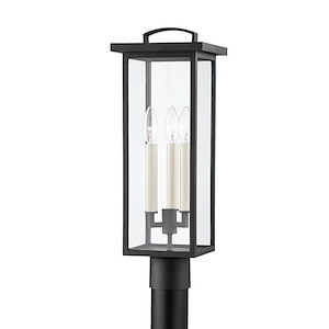 Whale Avenue - 3 Light Outdoor Post Lantern - 21 Inches Tall and 7.5 Inches Wide