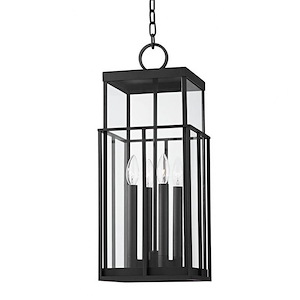 Denbigh Lodge - 4 Light Outdoor Hanging Lantern - 23.75 Inches Tall and 9.5 Inches Wide