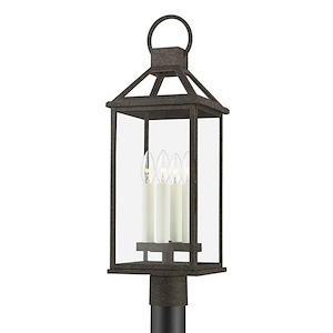 Widow Fen Lane - 4 Light Large Outdoor Post Lantern - 24.75 Inches Tall and 8.5 Inches Wide
