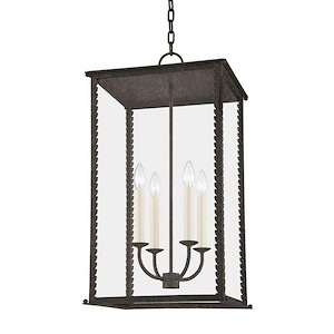 Field Farm Mews - 4 Light Large Outdoor Hanging Lantern - 27 Inches Tall and 15 Inches Wide