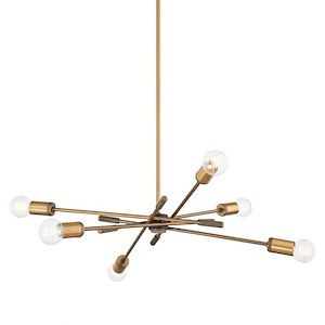 Pembroke Piece - 6 Light Outdoor Chandelier-15 Inches Tall and 43.75 Inches Wide
