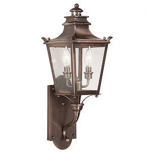 Pine Tree Bank - 2 Light Outdoor Wall Lantern - 7.5 Inches Wide by 22.5 Inches High - 1232946