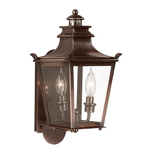 Pine Tree Bank - 2 Light Outdoor Wall Lantern - 7.5 Inches Wide by 16.25 Inches High - 1233163