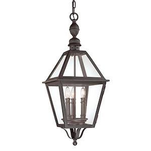 Bearing Drive - 3 Light Outdoor Hanging Lantern - 11 Inches Wide by 28 Inches High