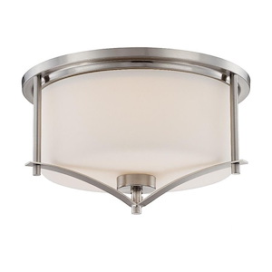 2 Light Flush Mount-Traditional Style with Transitional and Contemporary Inspirations-8.5 inches tall by 14.5 inches wide - 1096520