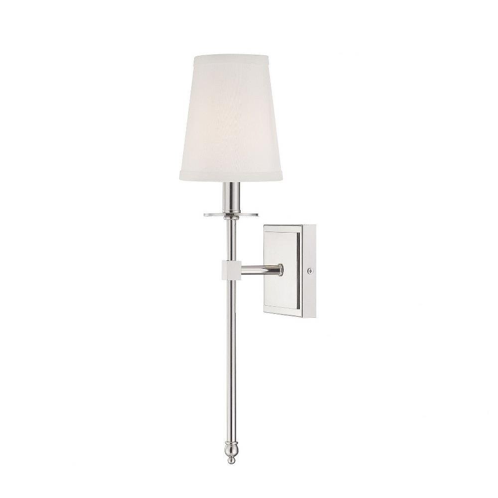 Bailey Street Home 159-BEL-731220 1 Light Bohemian Metal Wall Sconce with White Fabric-20 Inches H by 5 Inches W
