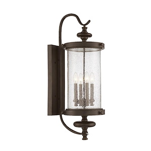 4 Light Outdoor Wall Lantern-Transitional Style with Rustic and Modern Farmhouse Inspirations-33.5 inches tall by 11 inches wide - 1233241