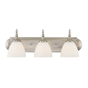 3 Light Bath Bar-Transitional Style with Traditional Inspirations-8 inches tall by 24 inches wide - 1096856