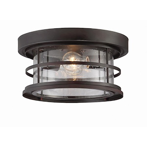 2 Light Outdoor Flush Mount-Transitional Style with Farmhouse Inspirations-6.75 inches tall by 13 inches wide - 1005792
