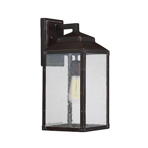 1 Light Outdoor Wall Lantern-Rustic Style with Modern Farmhouse and Transitional Inspirations-14.88 inches tall by 6.5 inches wide - 1233243